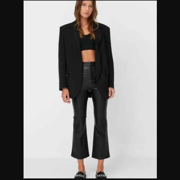 stradivarius Pants Jumpsuits Stradivarius Black Faux Leather